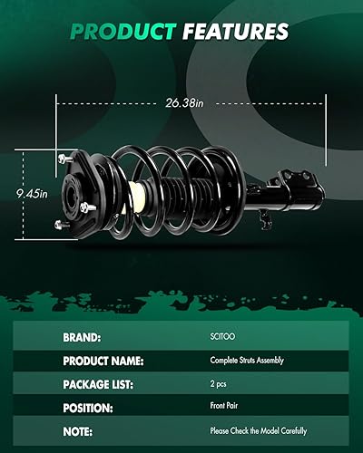 Miniatura 6 de SCITOO Juego de 2 amortiguadores de resorte delanteros completos para Nissan Altima Quick Struts 271427 271426 2002-2006