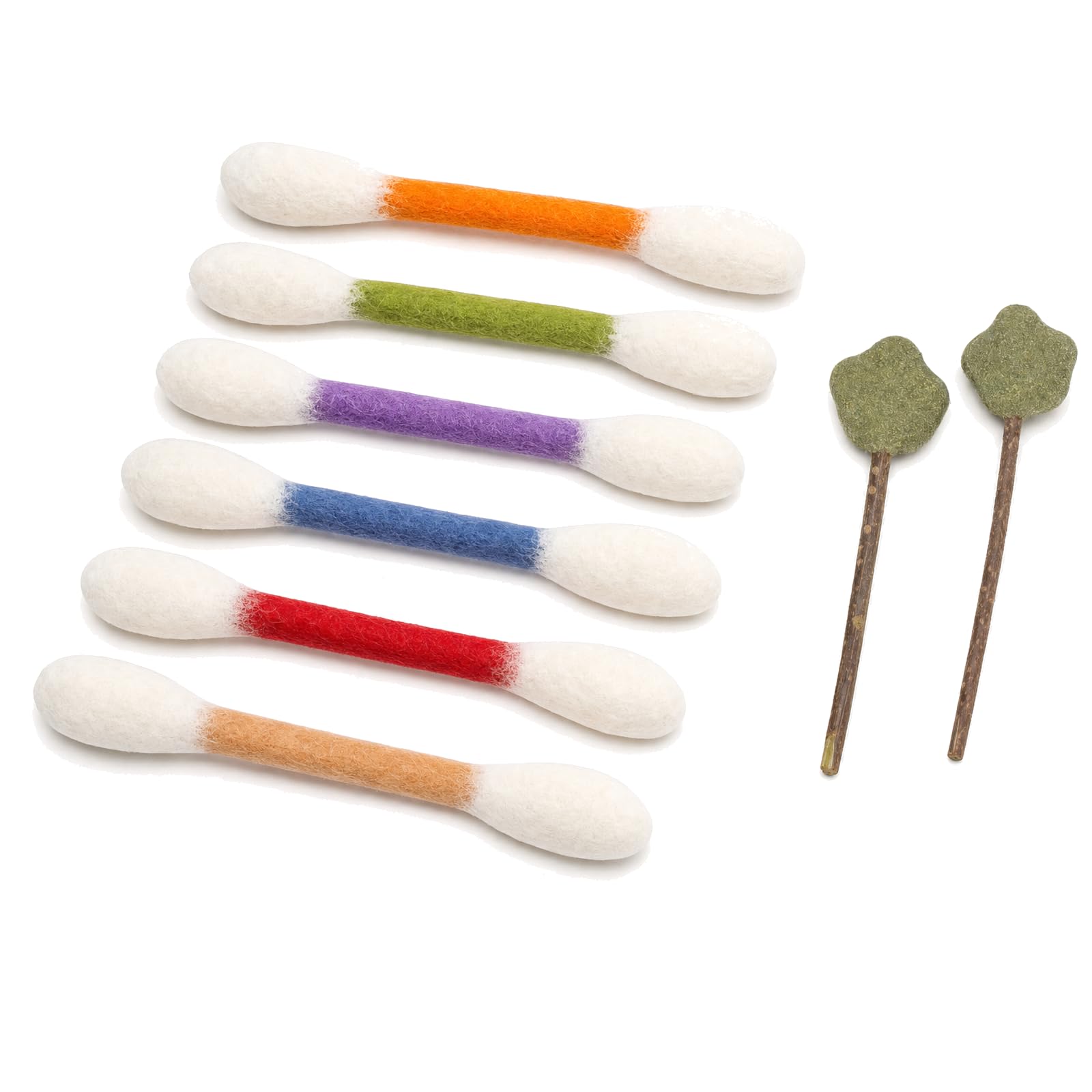 Poivgew 6-Piece Oversized Cotton Swab Catnip for Cats, Interactive Chew Set