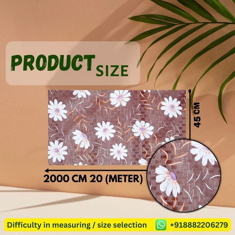 Image of Anti-Slip Kitchen Shelf Liner - 20 Meter Roll, Waterproof Multipurpose Mat for Fridge, Cabinet, Drawer, Trolley & Bathroom - Easy to Cut Floral Blue Print (Purple)
