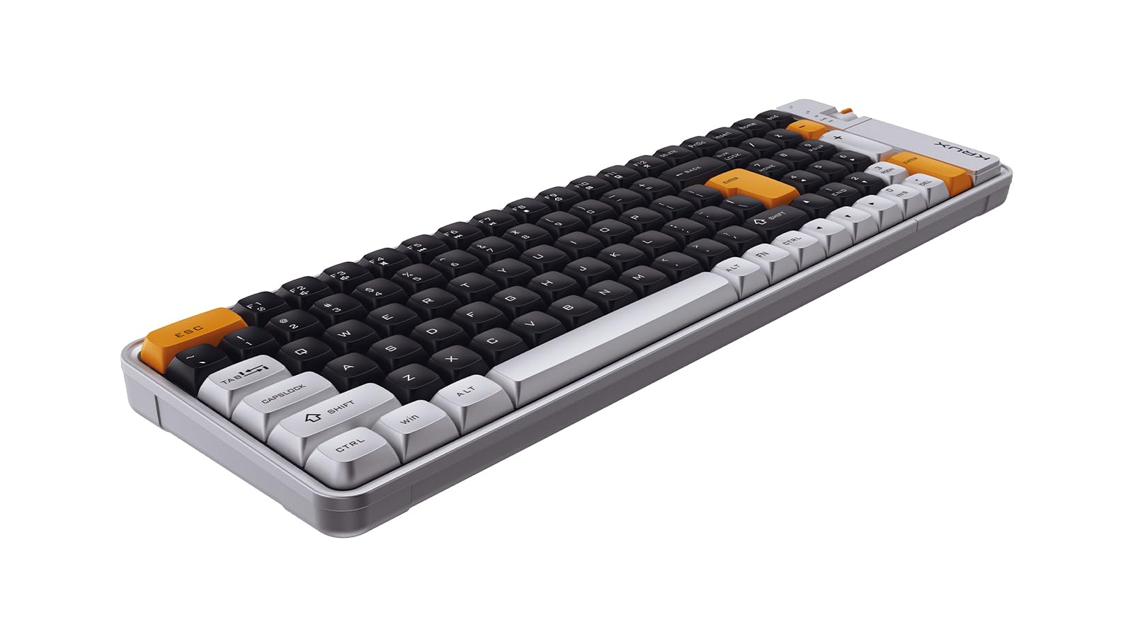 KRUX Zyro 96%, klawiatura bezprzewodowa membranowa, kompaktowa z blokiem numerycznym, Bluetooth i 2.4 GHz, USB-C ładowanie, cicha praca, 100 klawiszy, do pracy biurowej i domu