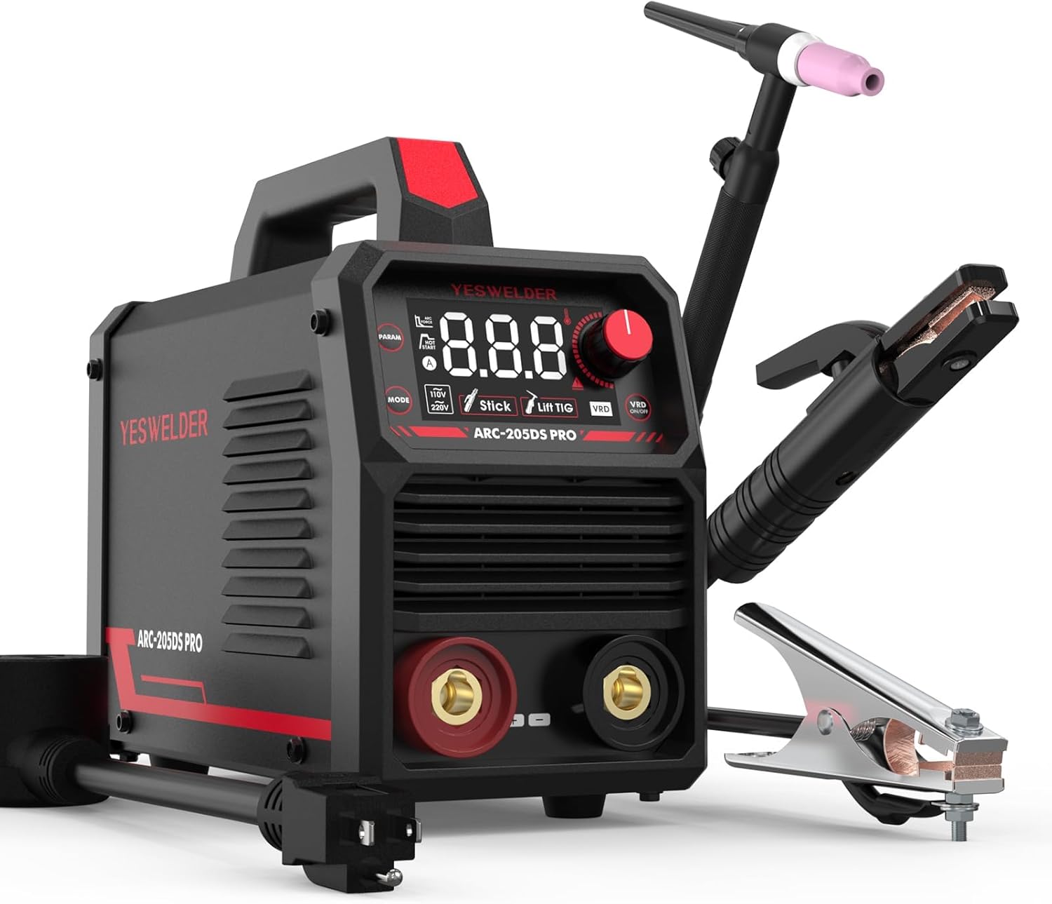 YESWELDER 205Amp Stick Welder with Lift TIG Torch