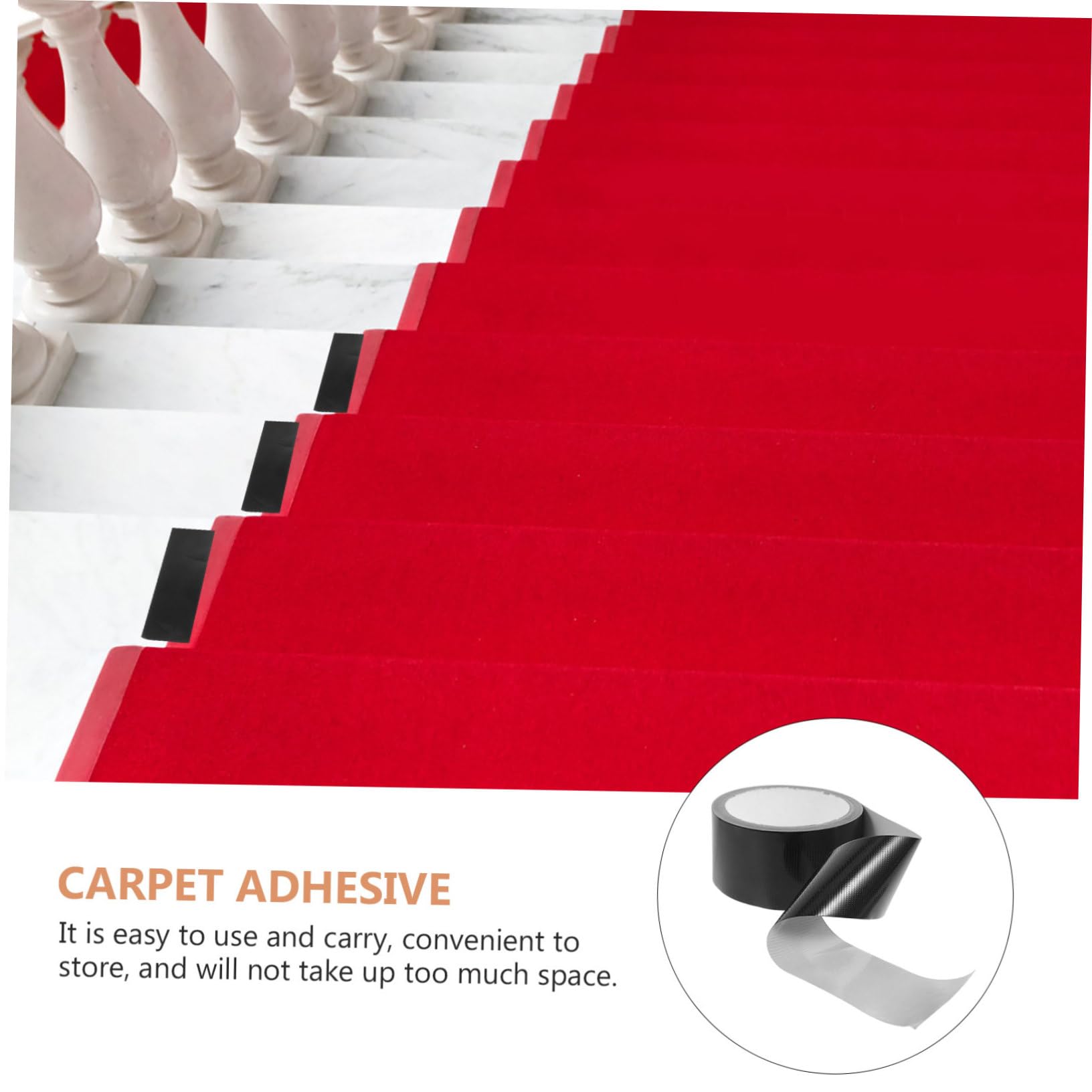 TOPBATHY 5 Ensembles Bande Forte Ruban De Tapis Tissu Ruban Adhésif pour Tapis À Ruban De Moquette Multifonctionnel Bande De Butyle Réparation Artisanat Polyéthylène Noir 2 Rouleaux*5