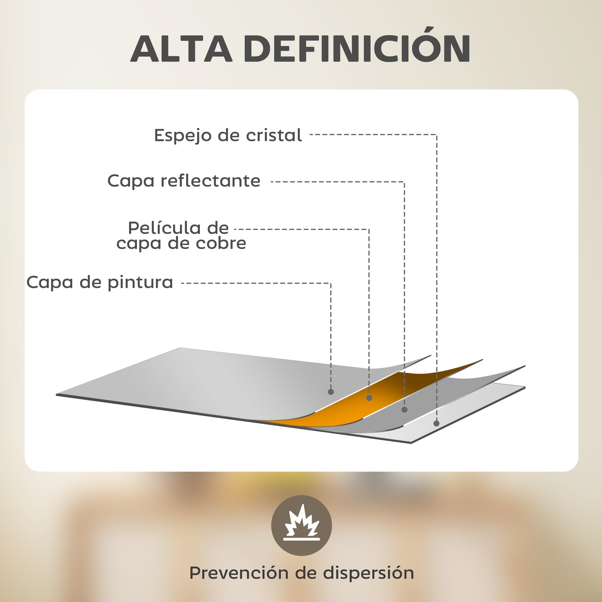 HOMCOM Espejo Rectangular de Pared, 70x50 cm, Espejo de Ventana con Marco de Metal, Decorativo para Salón, Dormitorio, Entrada, Dorado