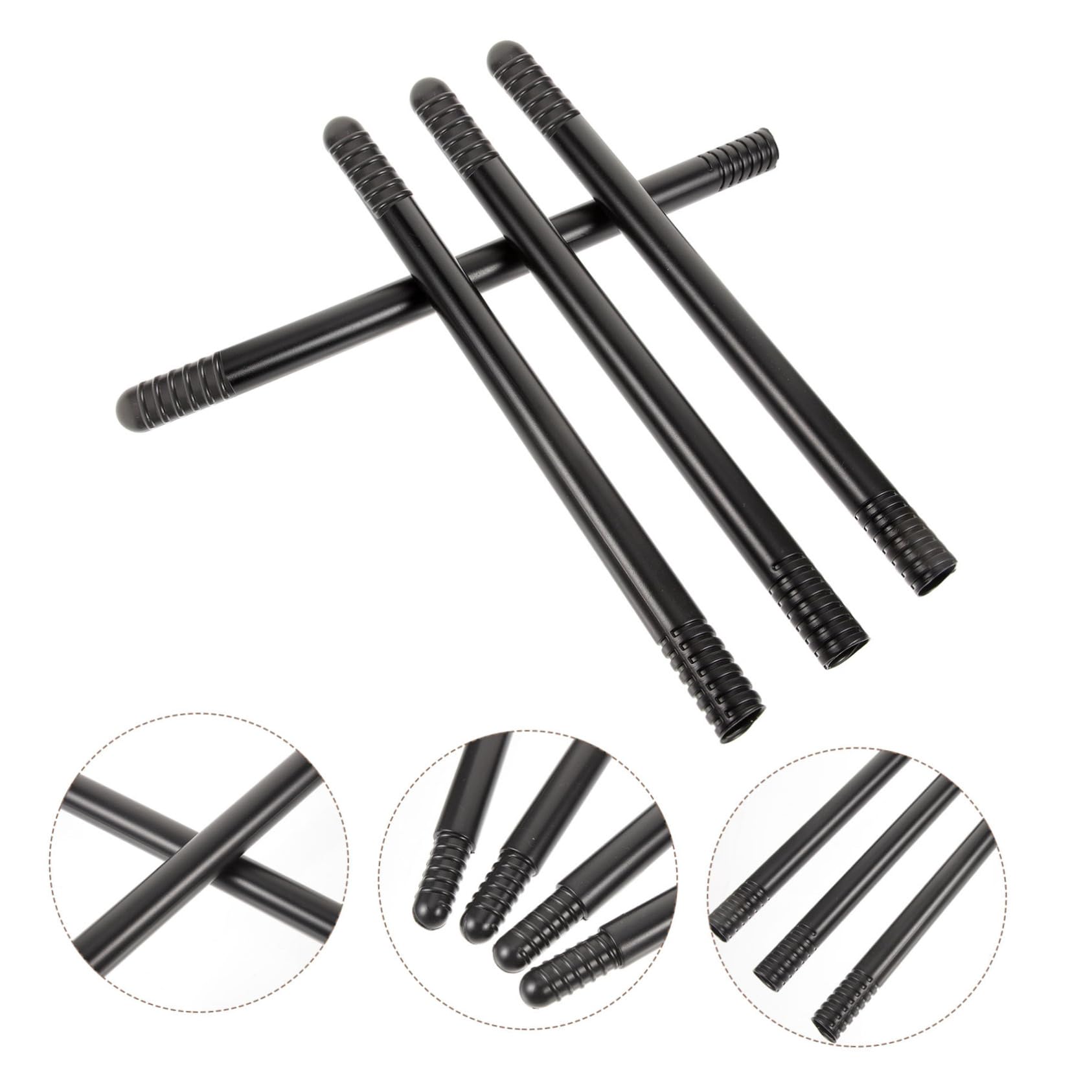 Yardenfun 4pcs Halloween Witch Broomstick Accessories Cosplay Witch Broom Pole Wicked Broom Rod Cleaning Broom Handle Wicked Broom Sticks Witch Broom Stick for Performance Black Plastic