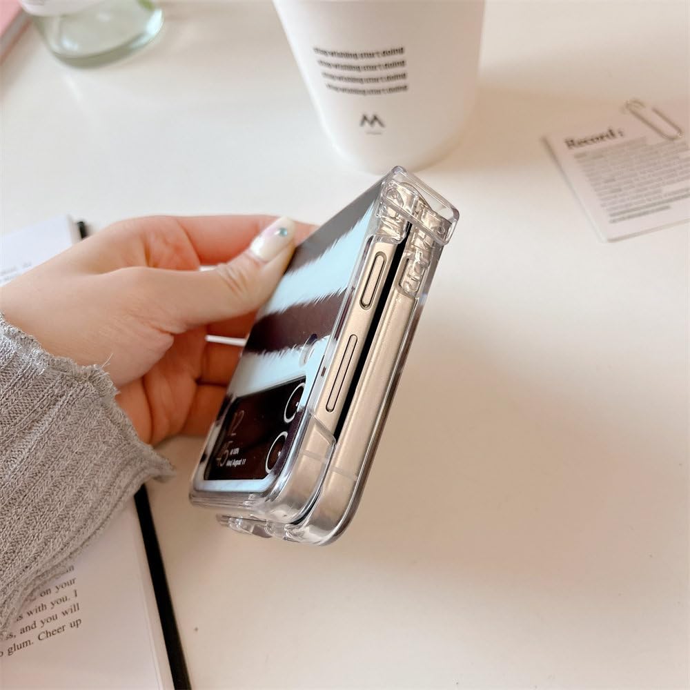 Funda de Lujo con Rayas de Cebra para Samsung Z Flip 4 Z Flip3 para Samsung W23 FILP Funda rígida Ultrafina para Galaxy Z Flip 3 Z Flip4, BanMaWen, para Samsung Z Flip 4