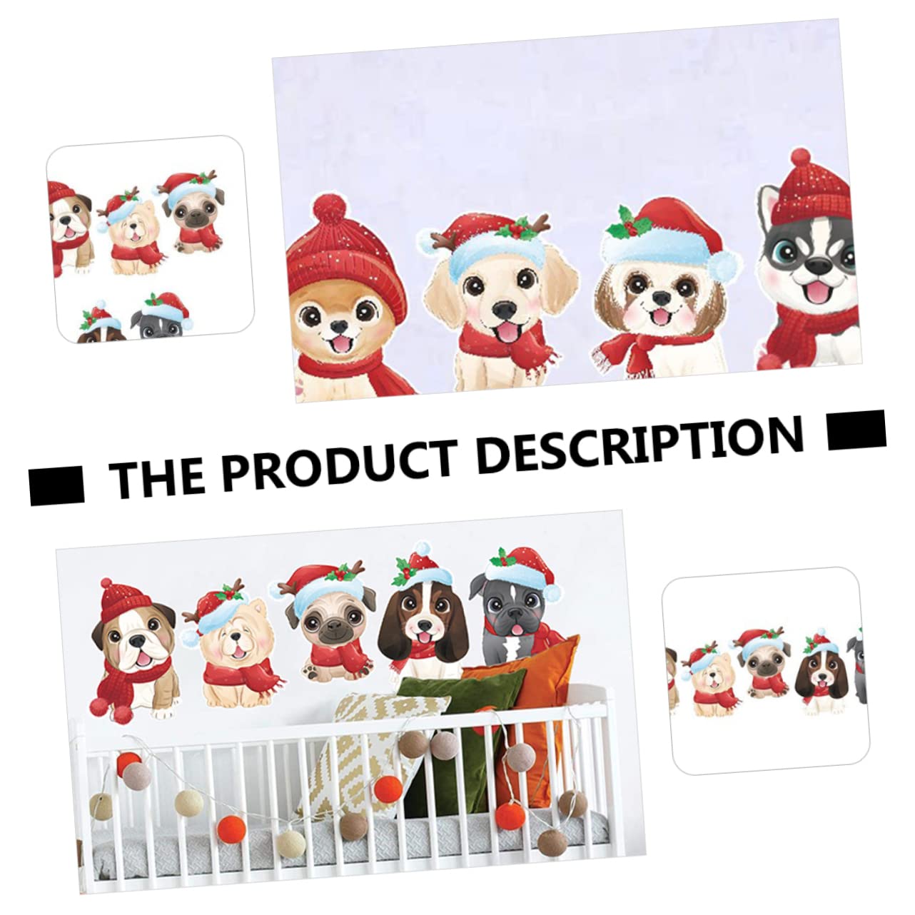 Mipcase 4hojas Calcomanías De Navidad Para Ventanas De Cartoon Decoración Para Tiendas y Adornos Paredes