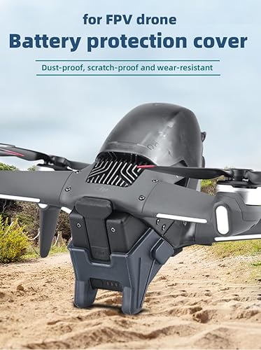 Miniatura 2 de BTG Cubierta protectora de batería 2 en 1 Protector de batería y tren de aterrizaje de elevación Accesorios a prueba de polvo para DJI FPV Drone