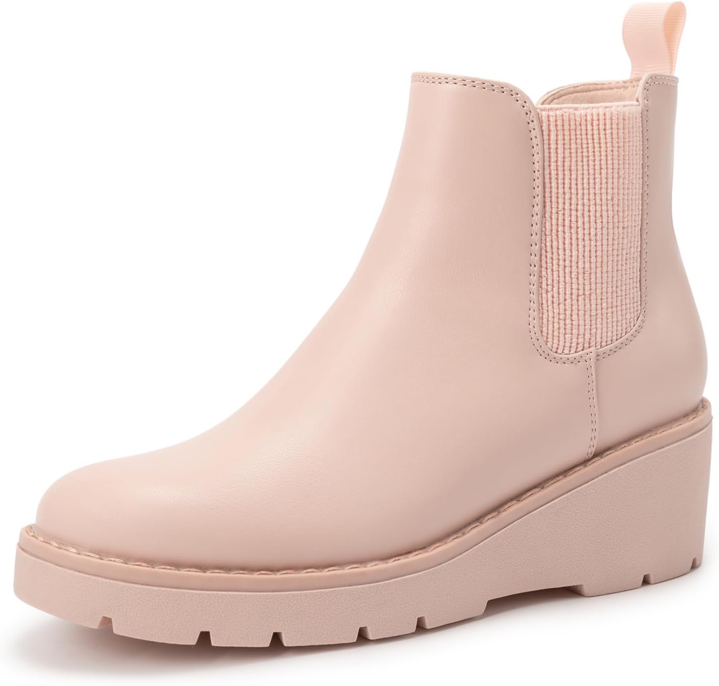 Athlefit Girls Ankle Boots Kids Platform Slip On Chelsea Wedge Booties for Toddler Little Kid Big Kid