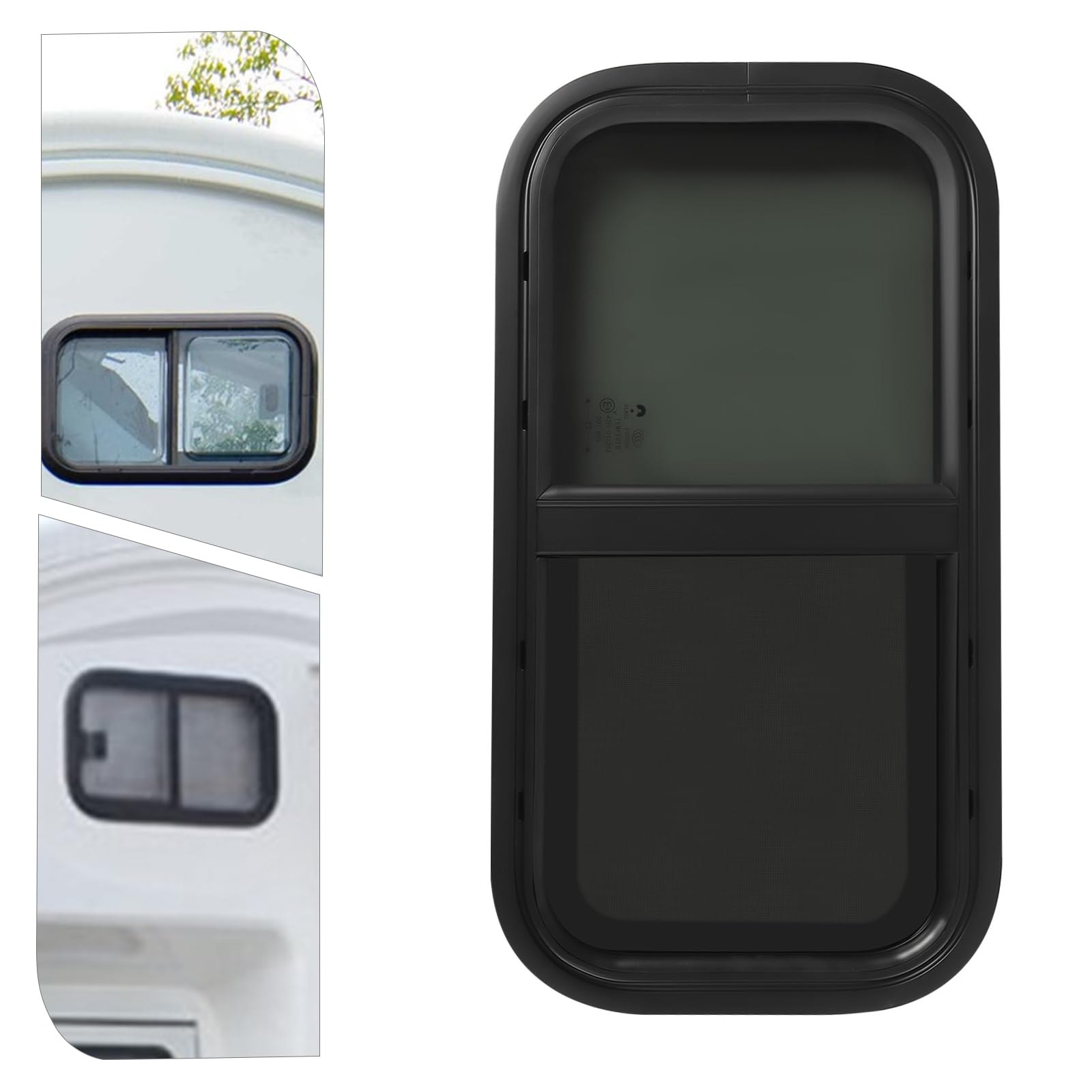 Fenêtre coulissante pour camping-car 700 x 400 mm en alliage d'aluminium – Isolation thermique et teinte 25% avec moustiquaire pour camping-car, remorques, pickup, véhicules modifiés (noir)