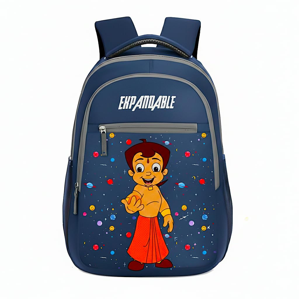 Premium Lightweight Kids School Backpack for Boys & Girls – Chota Bheem Cartoon Printed Waterproof Bag, Spacious Compartments for School, Travel, and Picnic (Blue)-image-35