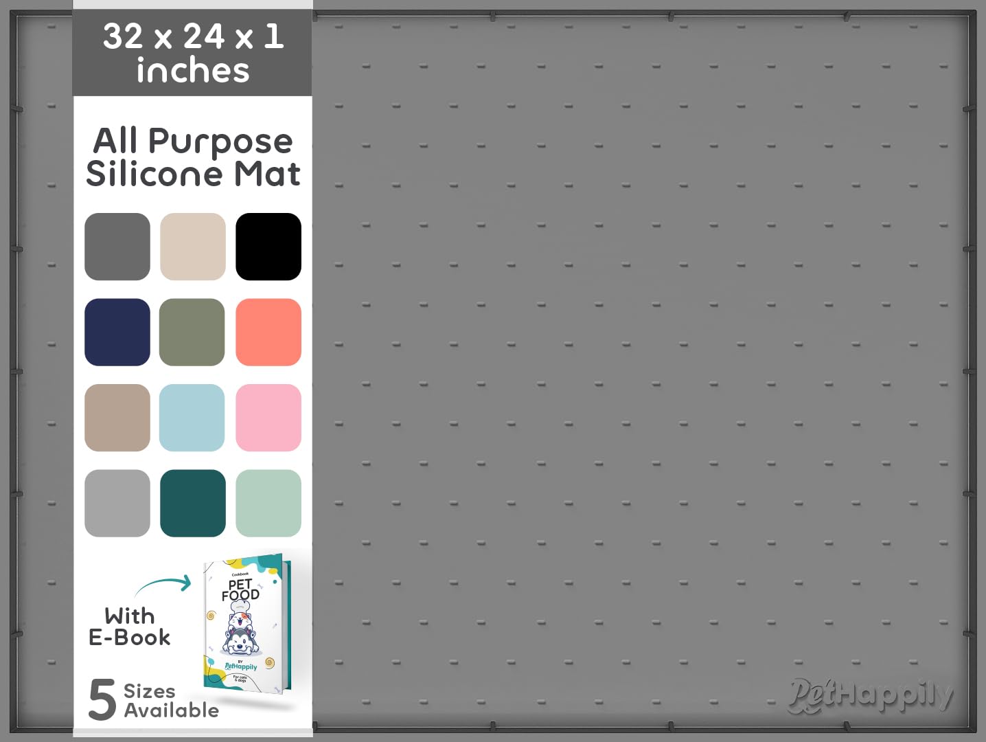 PETHAPPILY XL Dog Food Mat