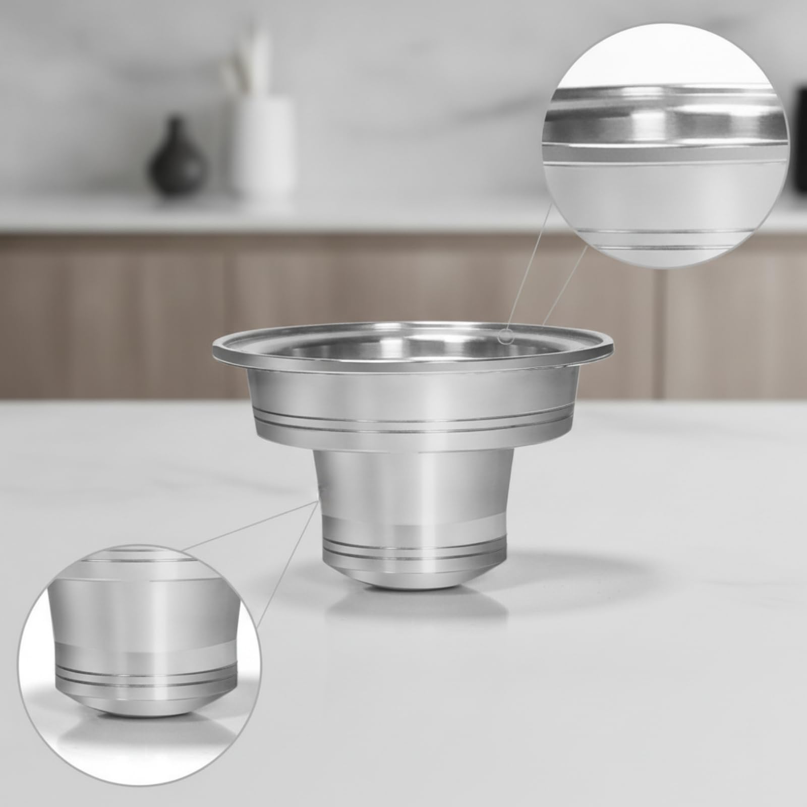 Adaptador de Cápsulas de Café para Cafetera Adaptador para Máquina de Bebidas Inserto de Cafetera Rígido Accesorio de Espresso Reemplazable Acero