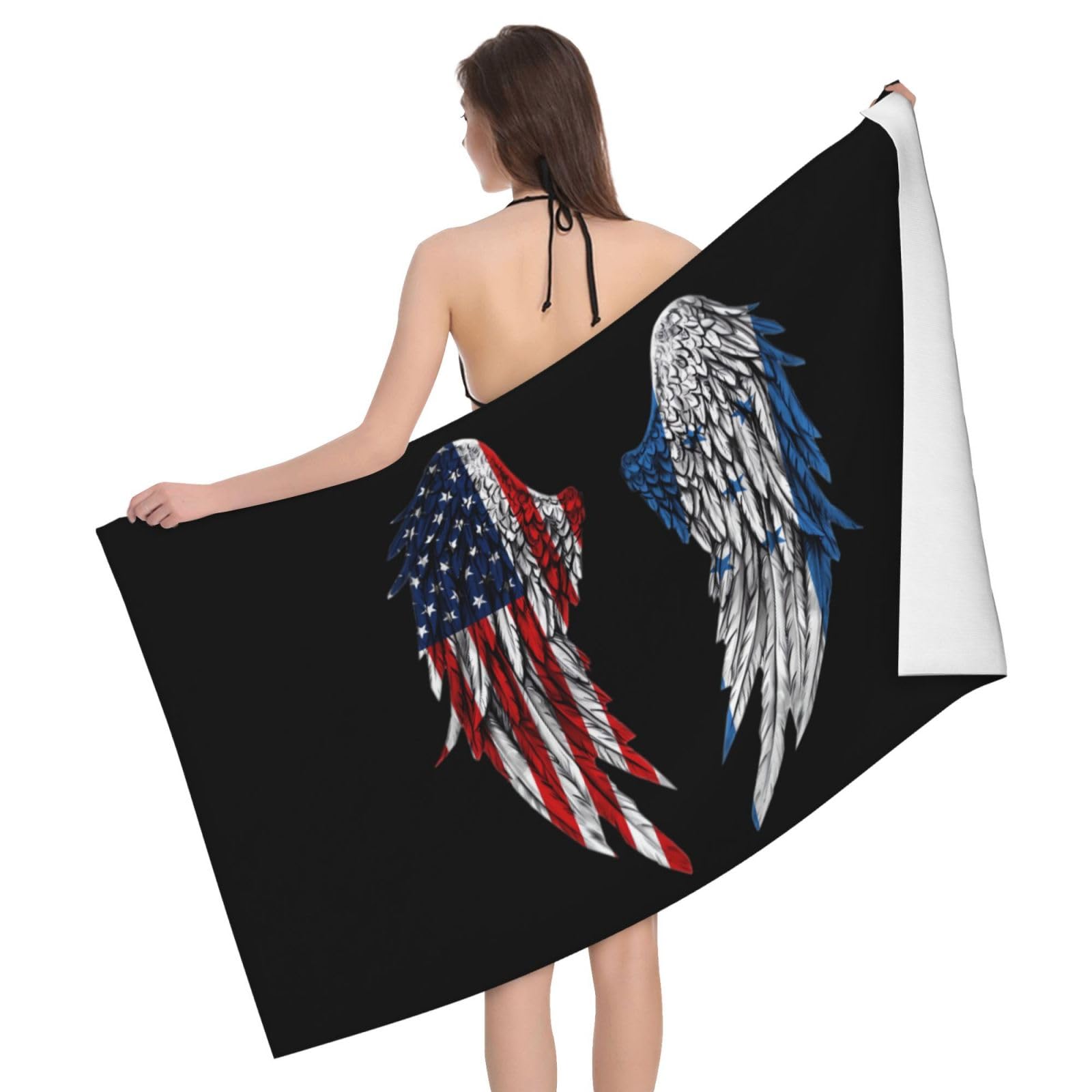 HLBSDM Microfiber Wings America and Honduras Flag Beach Towel Quick Dry Soft Sand Free Beach Towels for Pool Swim Beach Lightweight Thin Towels