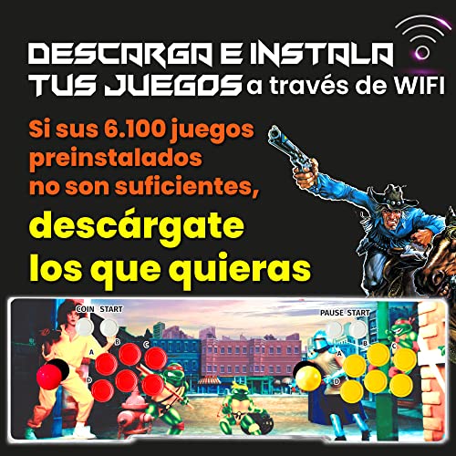 Pandora-box-3D-6100-Juegos-incluidos-Retro-Consola-Maquina-recreativa-Arcade-Video-Ultimo-modelo-2022-Versiones-Originales-Juegos-retro-incluye-juegos-2D-y-3D-Mame-Neogeo-2-joysticks
