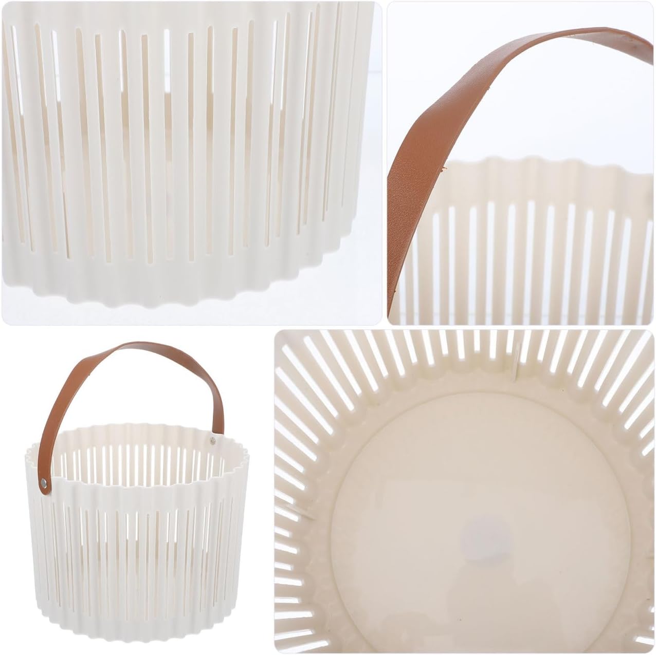 PRETYZOOM Laundry Basket Handle Portable Laundry Hamper for Easy Carrying Lightweight Storage Holder for Bathroom Nursery and Living Room Decorative and Functional