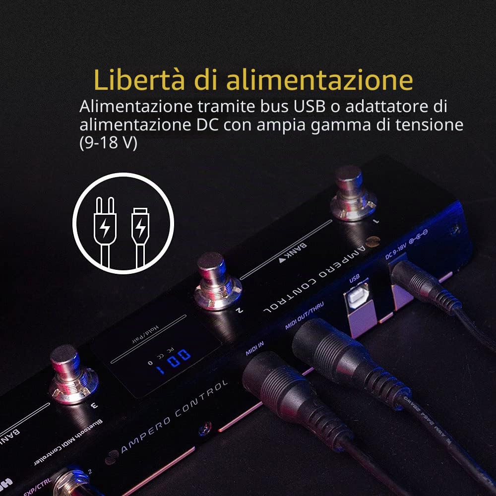 HOTONE MIDI Foot Controller pedale Bluetooth Ampero Control 4 tasti