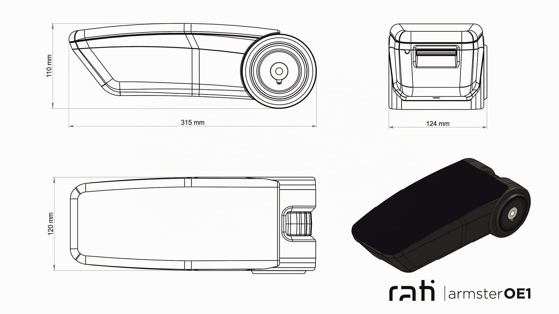 RATI ARMSTER 3 Bracciolo montaggio sedile compatibile con RENAULT CLIO/CAPTUR 2013-2020 senza braccioli originale [nero, pelle vegan]