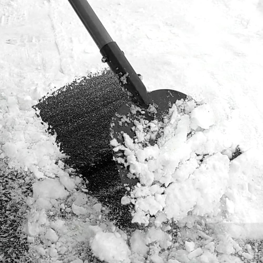 Metallo di Alta per Pala da Neve 54", Pala Piatta e Raschietto per Pavimenti per Vialetti, Marciapiedi, Giardini e Terrazze, Raschietto per Ghiaccio Incluso.