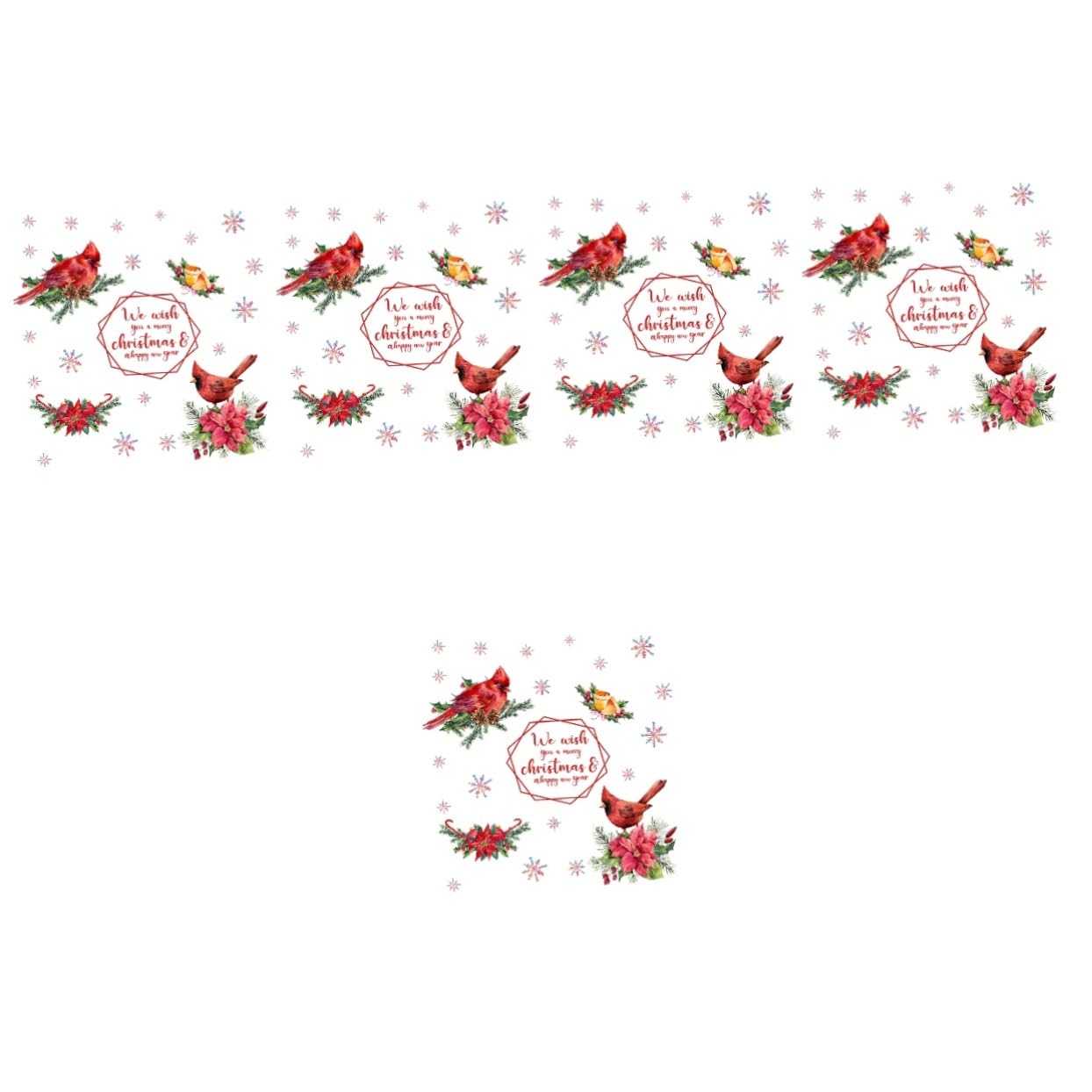 HOMSFOU 5blätter Weihnachtliche Fensteraufkleber Selbstklebende Wandtattoos Für Türen Und Fenster Festliche Dekoration Mit Weihnachtsmotiven Teilig Langlebig Und Farbenfroh Für