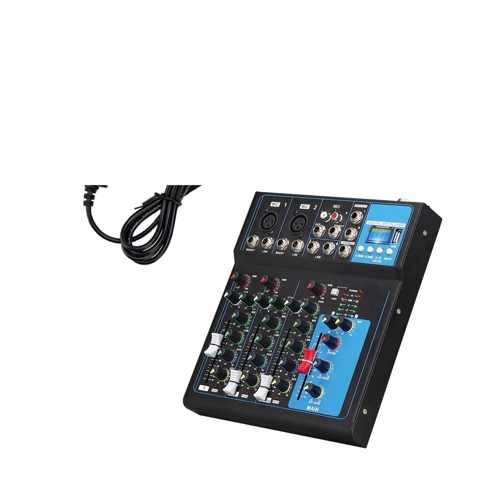 Mikser dźwięku, Mikser dźwięku Profesjonalny 7-kanałowy mikser USB Reverb F7 Home KTV Sta Performance Live Network na PC(F4)