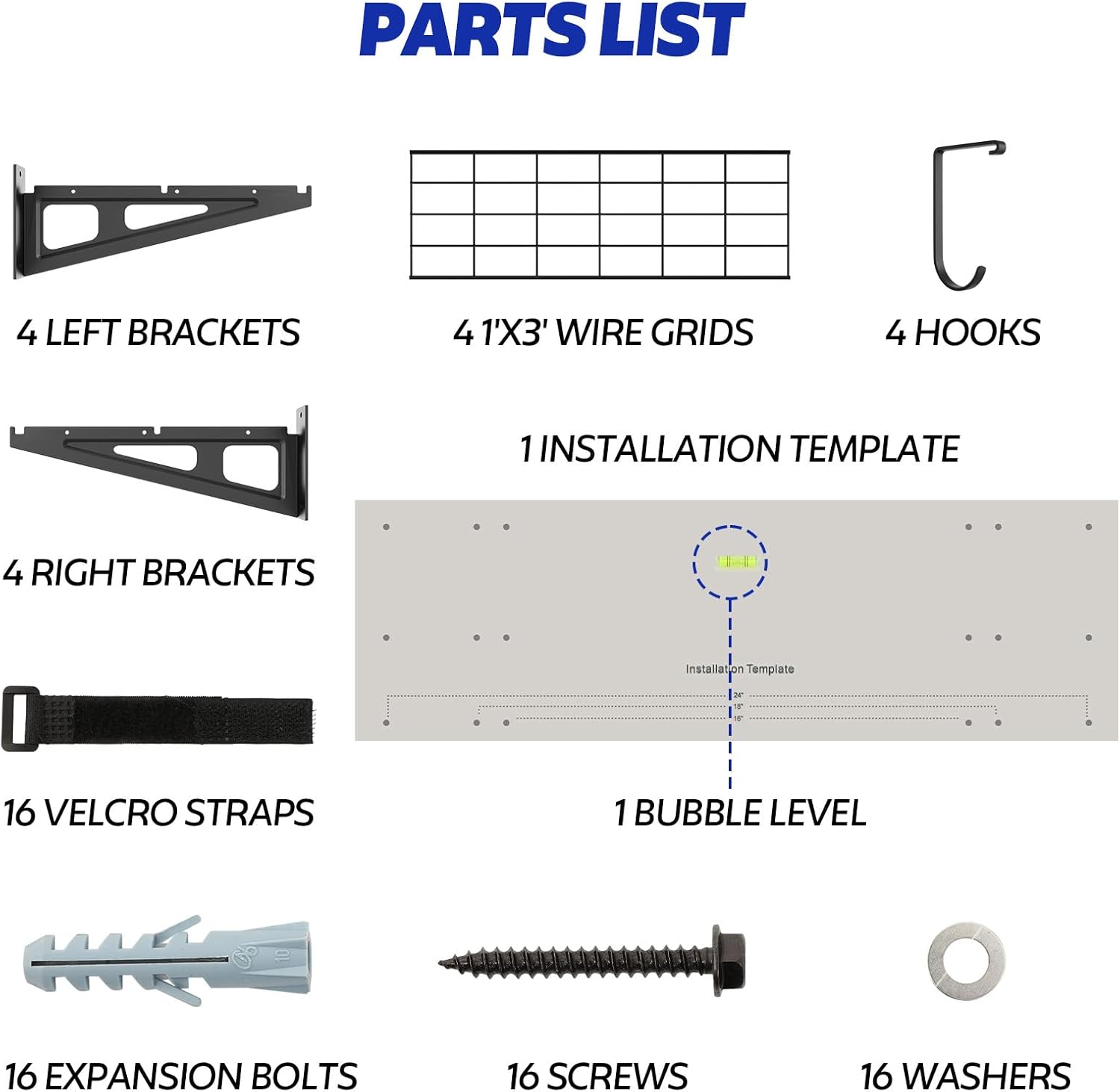 FAHKNS 2-Pack Heavy-Duty Carbon Steel Garage Wall Shelving, 1x6ft Wall Shelves, 600lbs Load Capacity, 72 inch Floating Shelf for Shop Shed Garage, Kitchen, Laundry Room