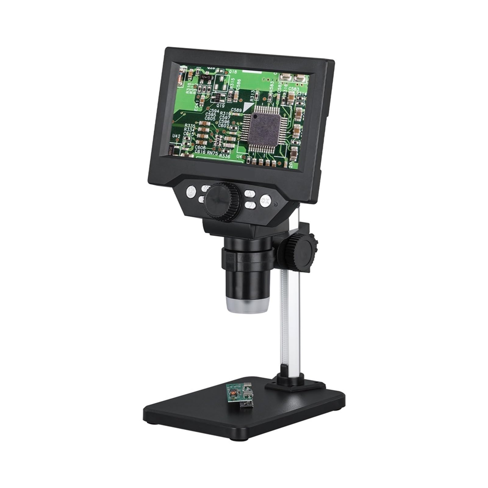 Edede A Microscope Lens, Microscope G1000 Digital Microscope For Soldering 4.3 Inch Large Base Lcd Display 8Mp 1-1000X Continuous Mplification Magnifier(A)