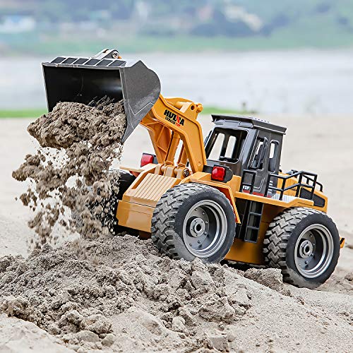 Tema1985 Remote Control Bulldozer Toy Truck 1/18 Scale Rc Construction Vehicles Metal Front Loader 4Wd Truck For Boys Girls Kids With Two Rechargeable Batteries #TOP4