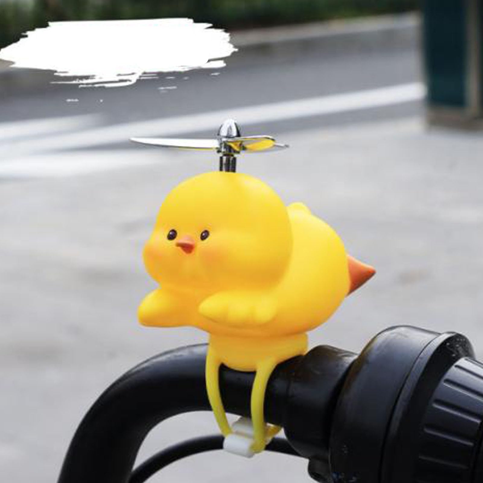 Acouto Cartoon Electric Bike Ornament Decorative Handle Mount Resin for Kids (D? Happy Duck)