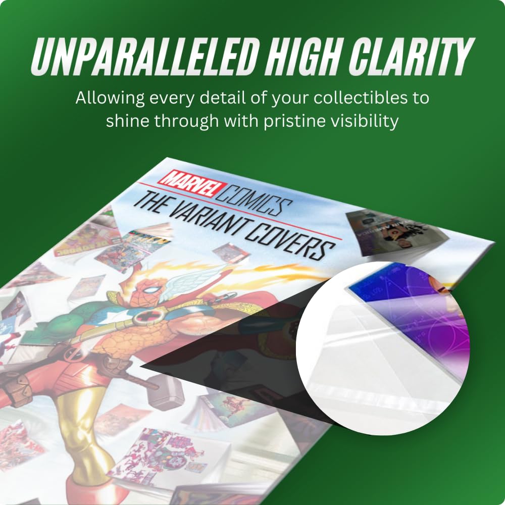 Resealable Current Comic Book Bags | Clear Comic Book Sleeves with Thick Material for Comic Book Protection | PVC-Free & Acid-Free (100 Pack)