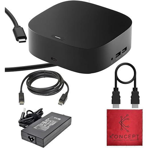 HP Docking Station for Laptop Dual Monitor Bundle 5TW10AA / 5TW10UT / 5TW10AA#ABB - 1 Year Warranty - HP USB-C Dock G5, HDMI & DP Cable (Renewed)