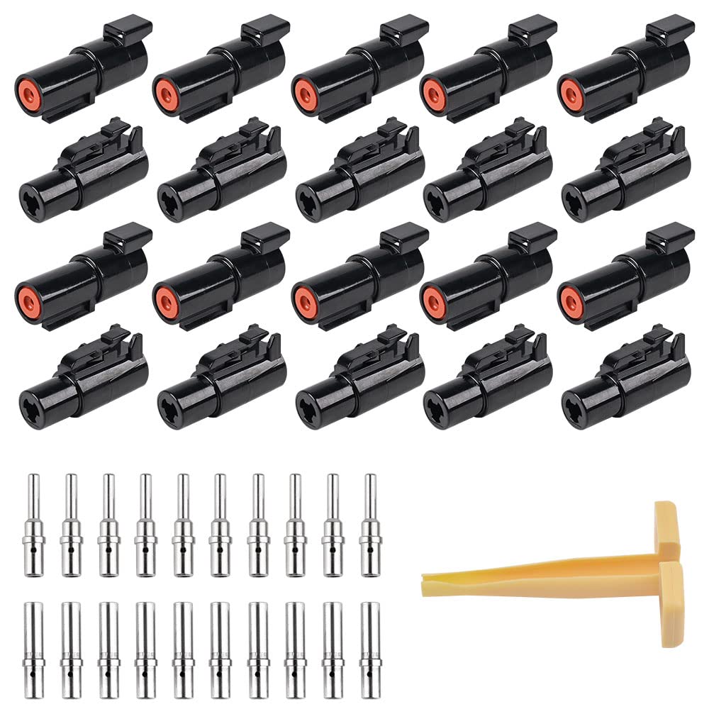 JRready ST6338 Deutsch DTHD 1 Pin Connector Kit, Waterproof Single Pin ...