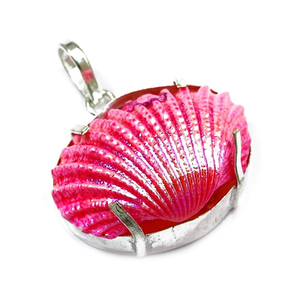 ridvik Titanium Sea Shell Pendant Gemstone Mermaid Fashion Jewelry 1.5 To 2.5''-picture-1
