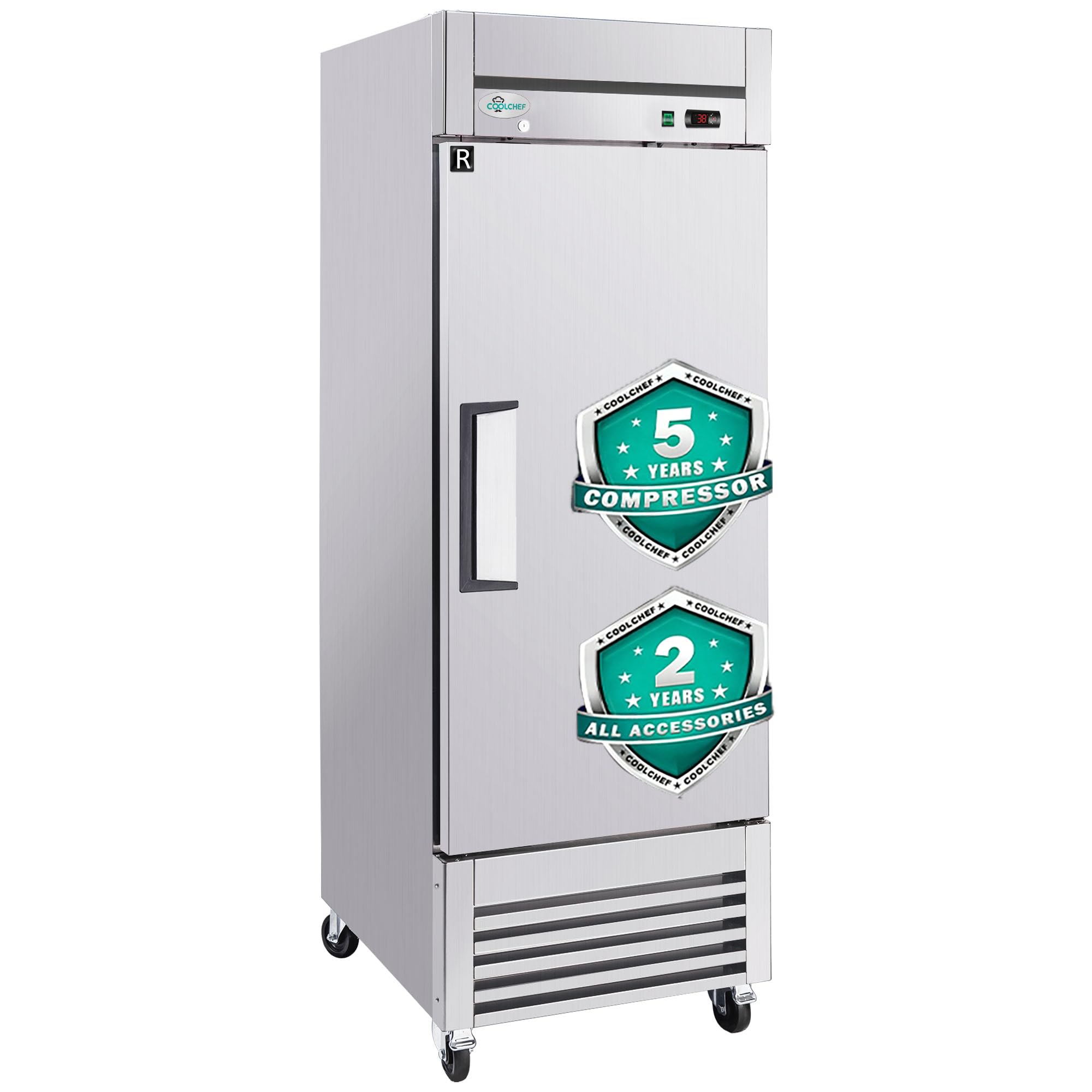 COOLCHEF 23 Cu Ft 27-Inch Single-Door Commercial Reach-In Refrigerator