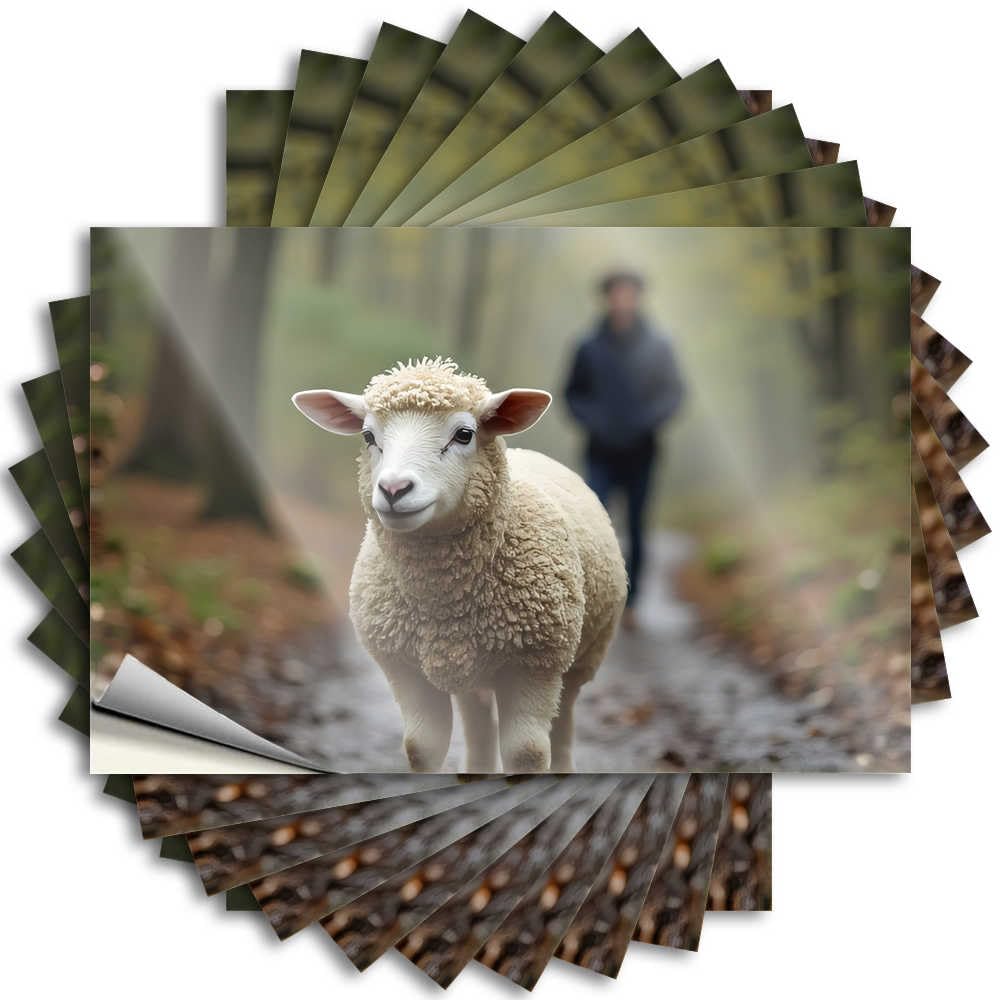 Funny Sticker - Cheap Tumbler Sheep in The Forest Path for Exterior Grunge Room Decor Aesthetic(8X12CM)
