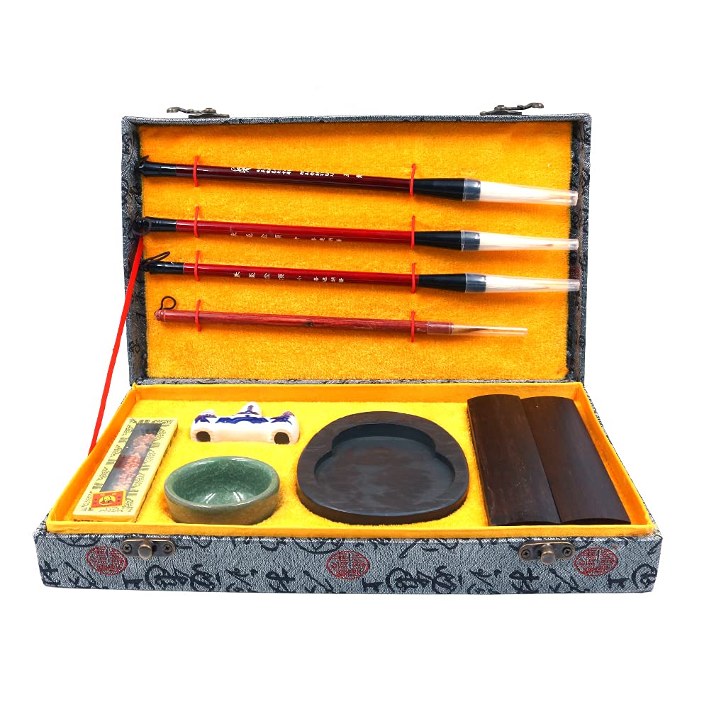 Paquete de 10 pinceles de caligrafía china para regalo de caligrafía Sumi pinceles chinos para principiantes