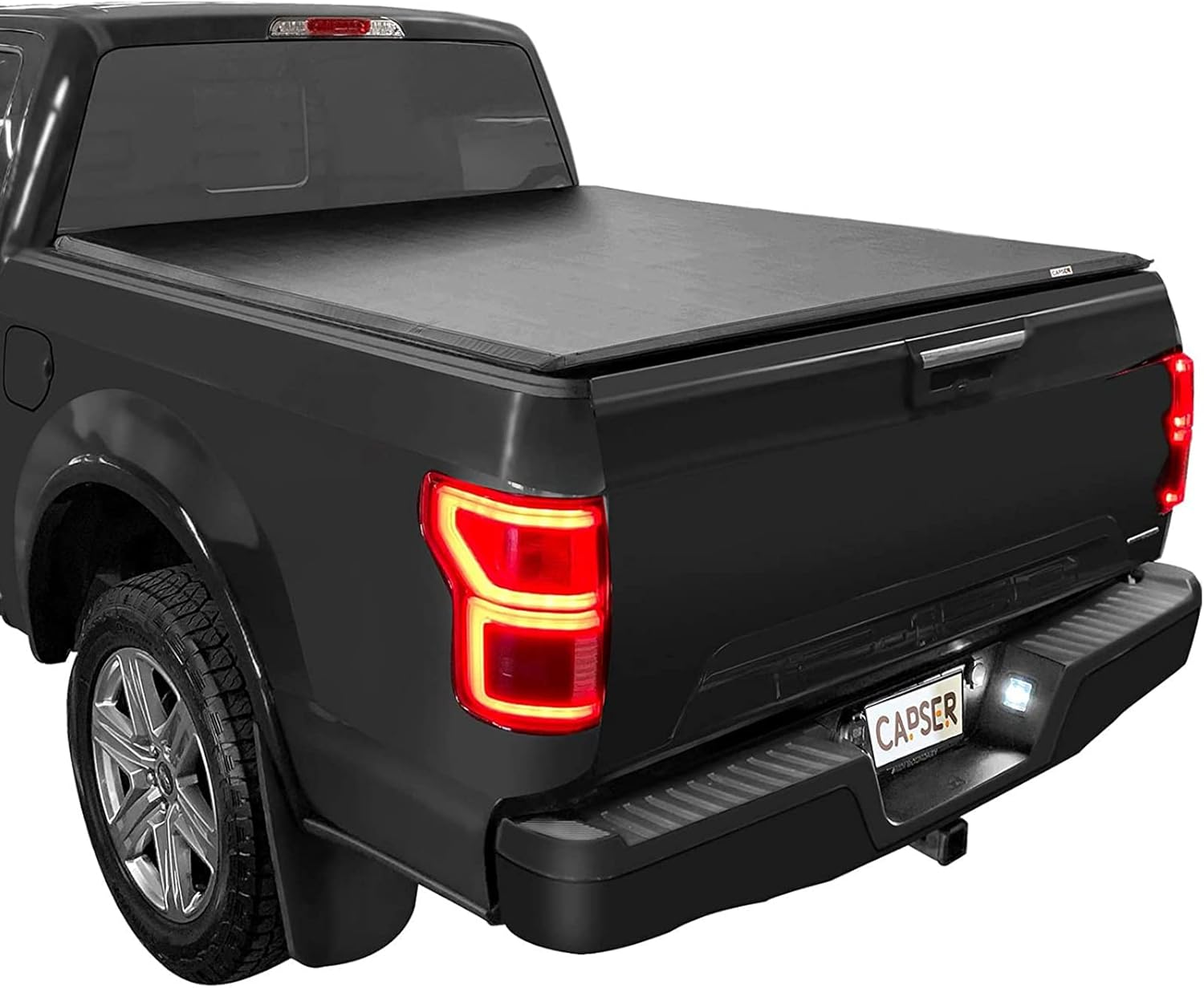 CAPSER F150 5.5 FT Soft Tri Fold Tonneau Cover Compatible with 2015-2025 Ford F150 67Inch Truck Bed(incl.F150 Lightning) Soft Tri Fold 5.5 FT