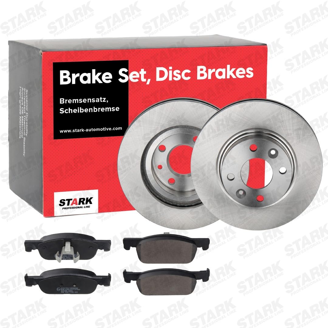 STARK SKBK-10991004 Juego para eje Kit de discos de freno y pastillas Delantero sin tornillos Compatible con RENAULT Clio 4 Grandtour KH