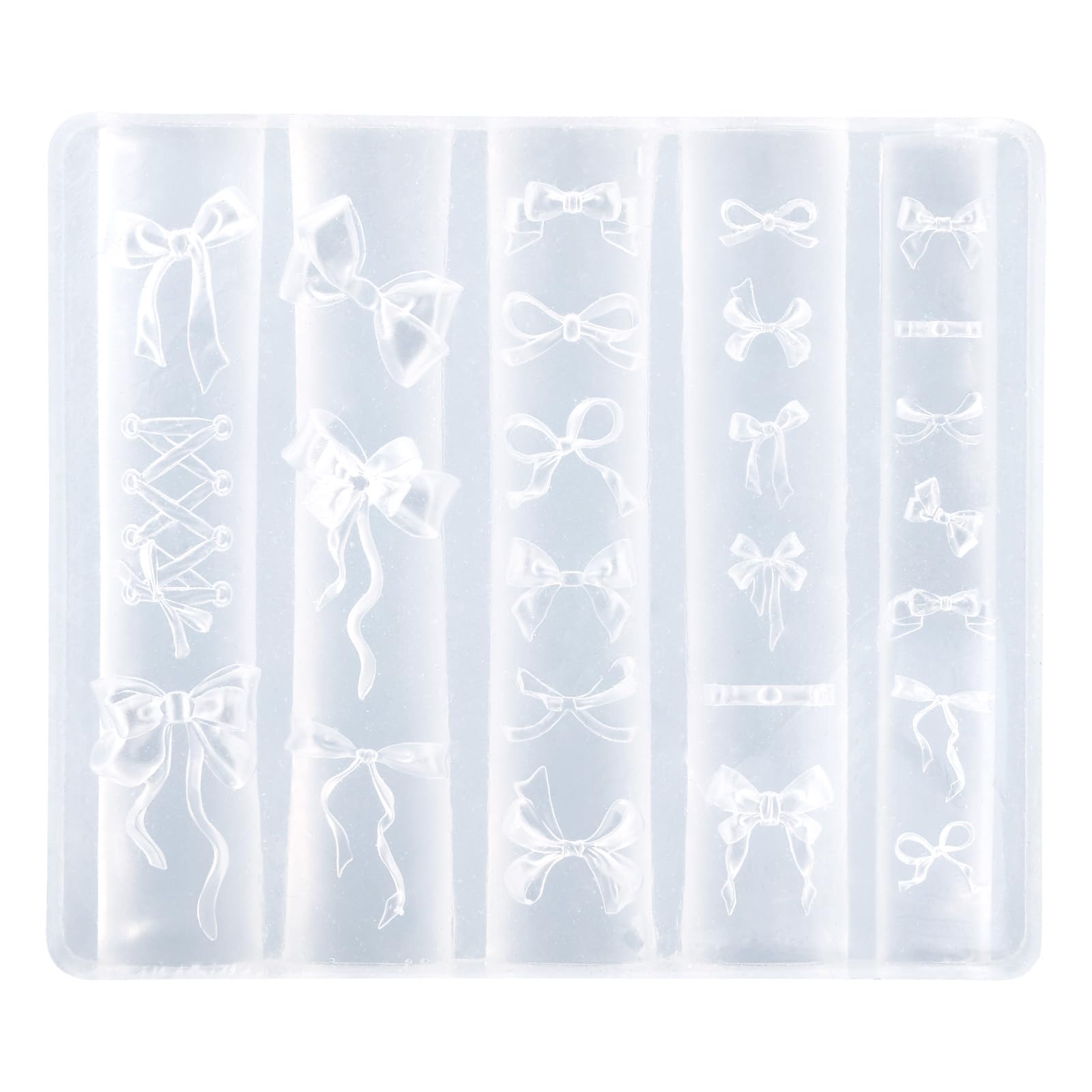 BOXOB Stampi per Unghie in Silicone Fiocco, Mix Fiocchi Unghie Stampi Silicone Intaglio di Nodi a Fiocco Modello di Accessori Artistici per Ciondoli Decorazioni Artistiche