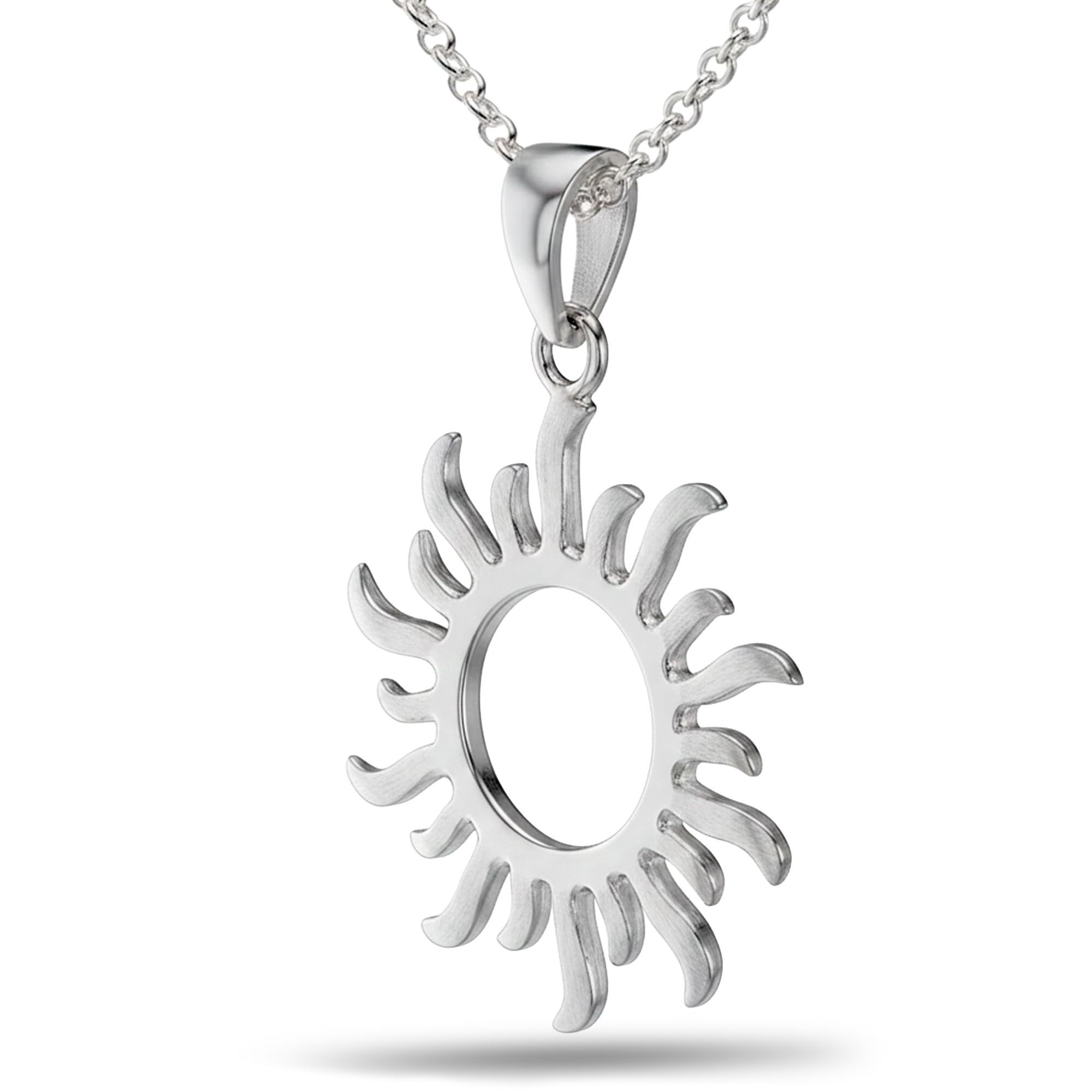 Vinani Damen Erbskette Sonnenanhänger 925 Sterling Silber matt ASON-T