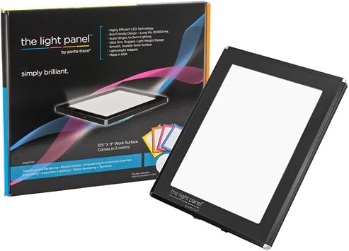 Porta-Trace LED Light Panel, Black Frame, 8-1/2-by-11-Inch