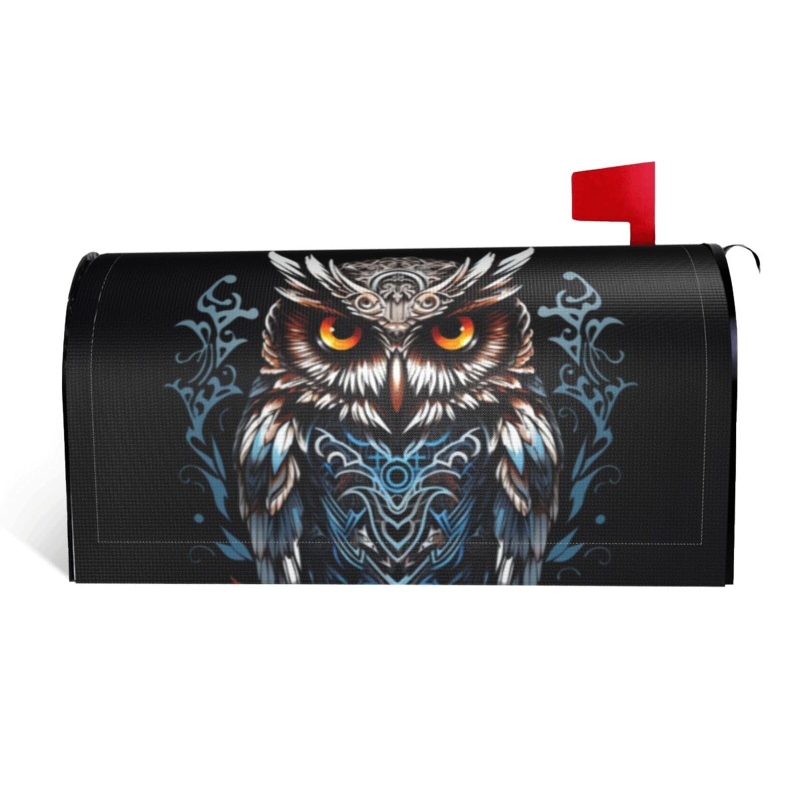 owl Mailbox Covers Magnetic Standard Size 25.5x21 in, Decorative Post Letter Box Cover Waterproof Mailbox Wraps Outdoor Post Wraps for Garden Yard Home Decor