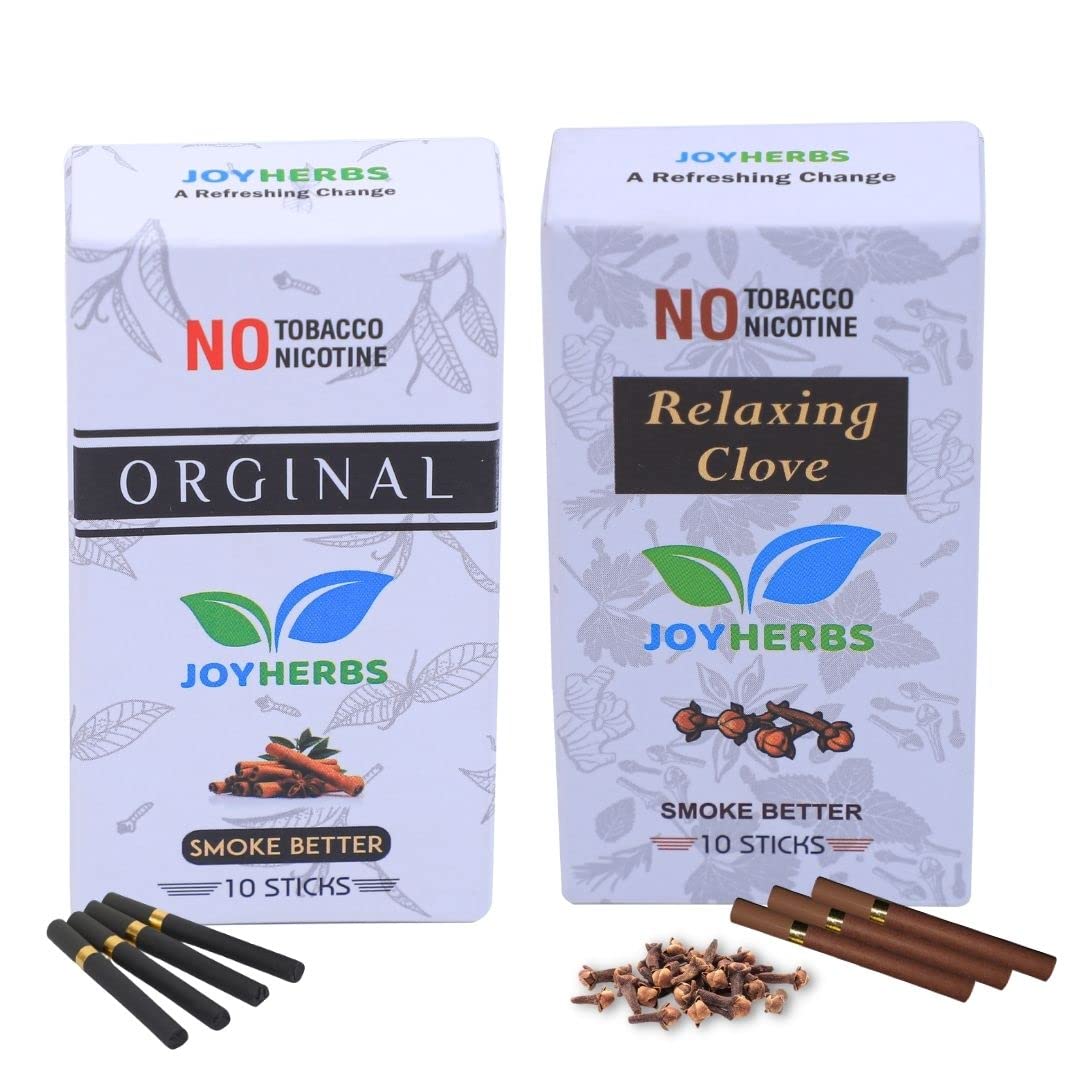 Clove & Regular Natural Herbal Cigarettes - Blend of Herbs - Tobacco and Nicotine Free 1 Pack - 20 Smokes