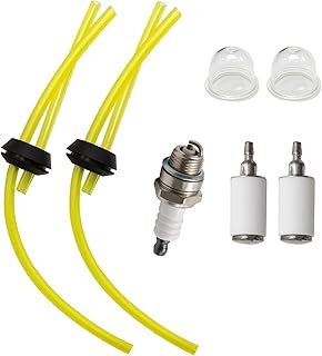 2 Pack Fuel Line Two Hole Grommet Assembly with 2 Primer Bulb and 1 Spark Plug for Earthquake Auger MC43 E43 Replaces 3004105 300494 300470
