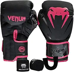 Kit Venum Boxe Muay Thai 12 Oz Feminino Luva Bandagem Bucal New Impact Evo Rosa Profissional