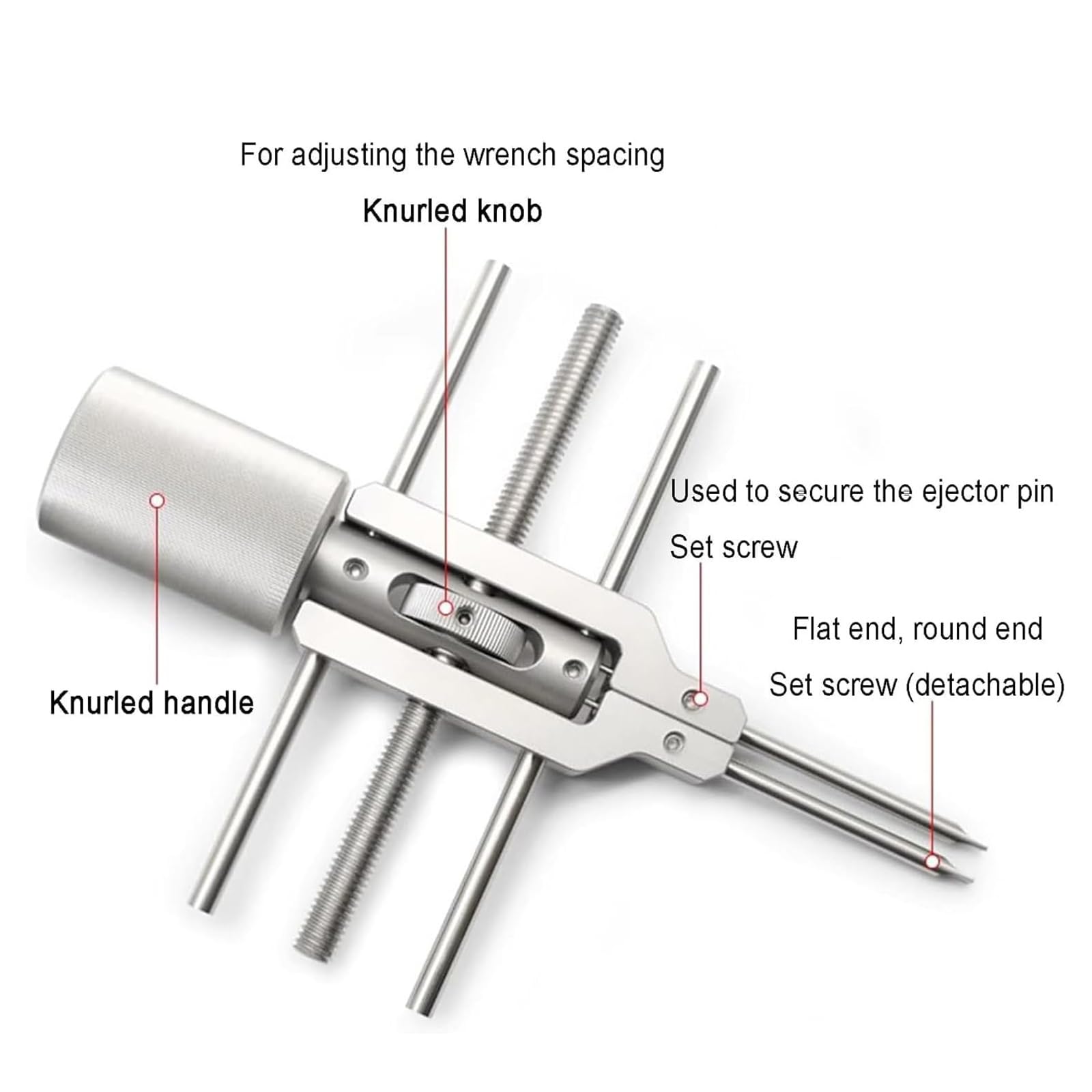 Optischer Schraubenschlüssel, Edelstahl, verstellbares Sprengring-Werkzeug für Kragenschlüssel, 3–73 mm Gewindeadapter für Labor-Demontage und Befestigung
