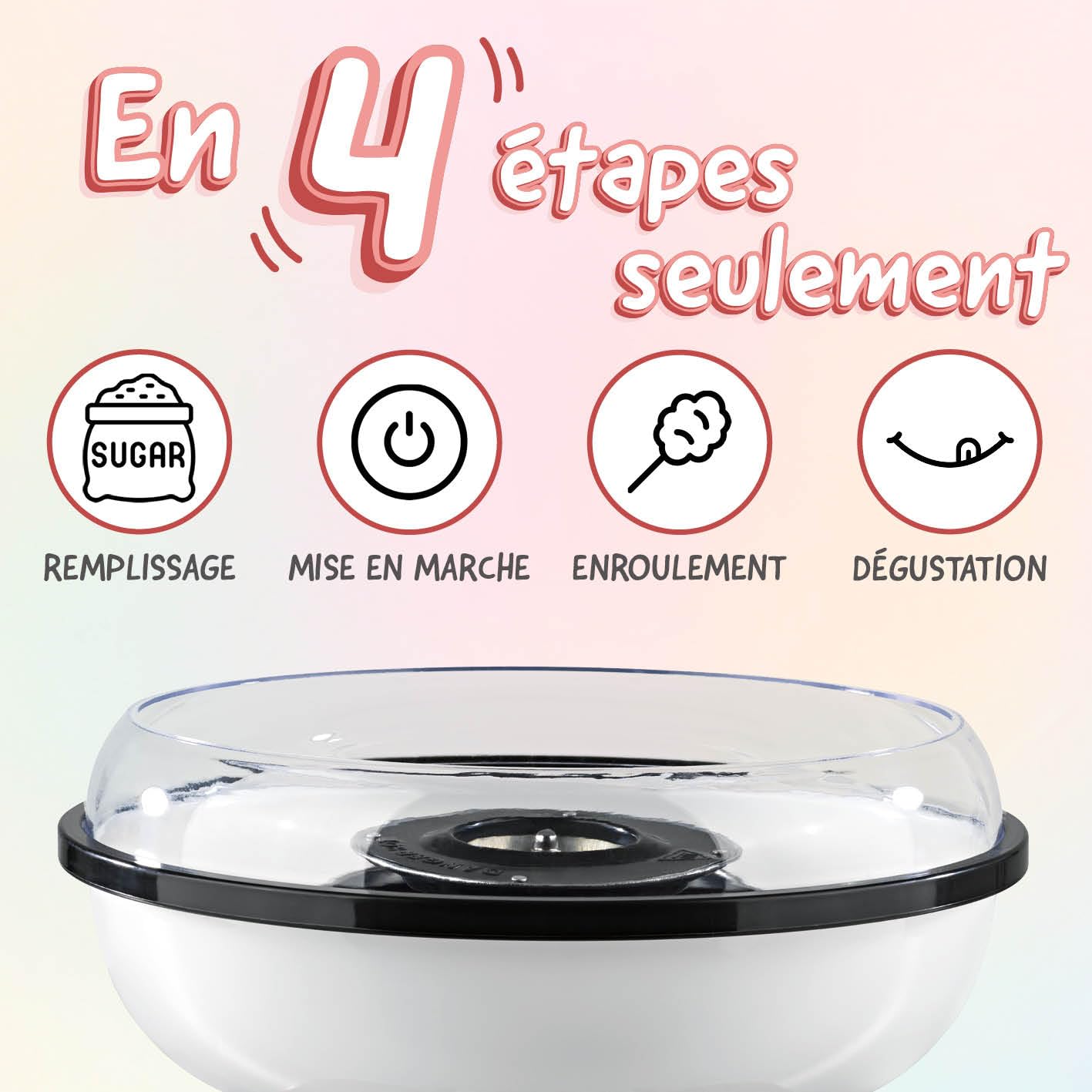 GOURMETmaxx Machine à barbe à papa pour la maison | L'original avec 10 bâtonnets & cuillère doseuse au design rétro nostalgique | Barbe a papa pour les fêtes d'enfants, les anniversaires [Menthe]