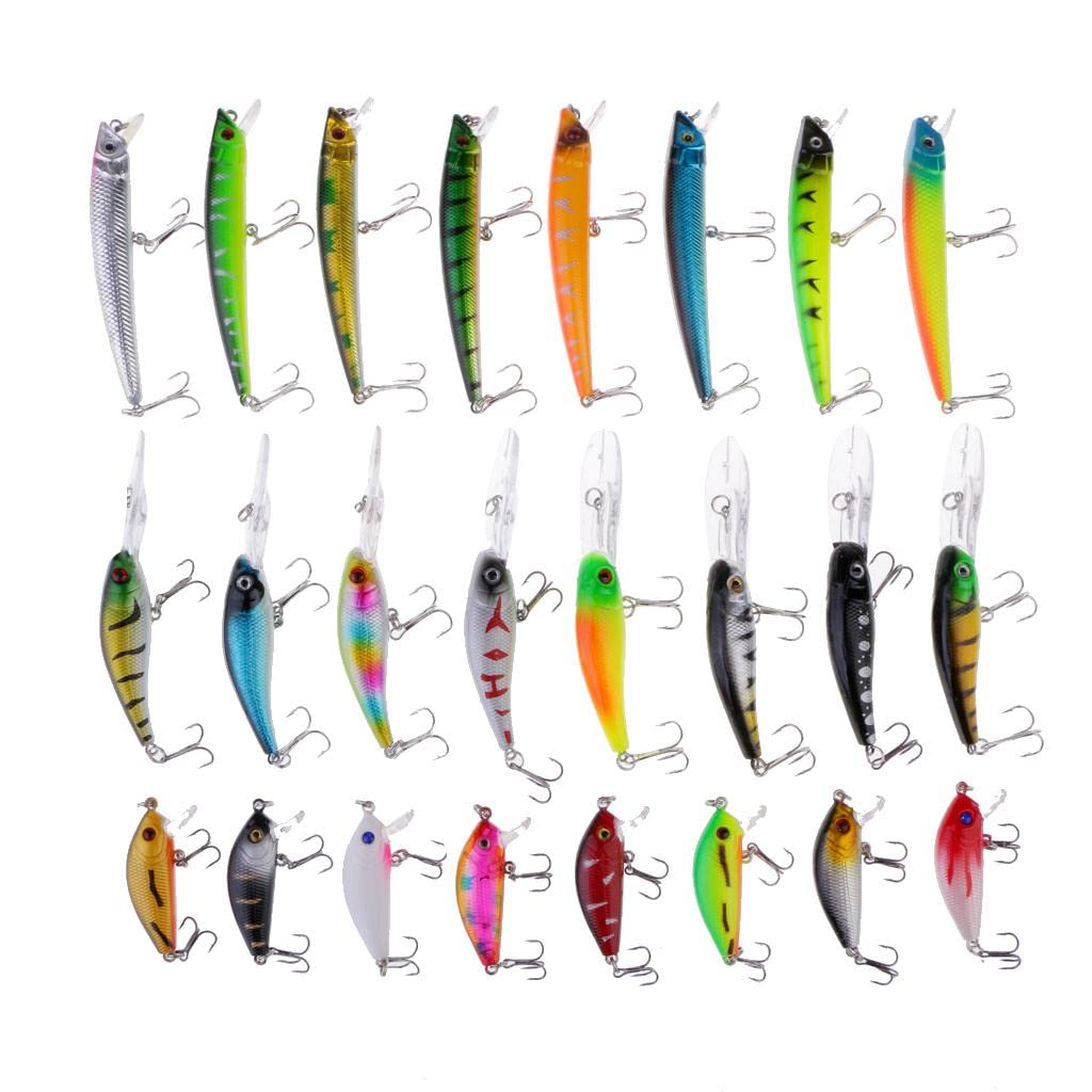 24 szt. zimowych przynęt wędkarskich na lód, zestaw 3D Eyes Minnow Woblery przynęty z 2 haczykami, realistyczny design, różne kolory, dla entuzjastów wędkowania