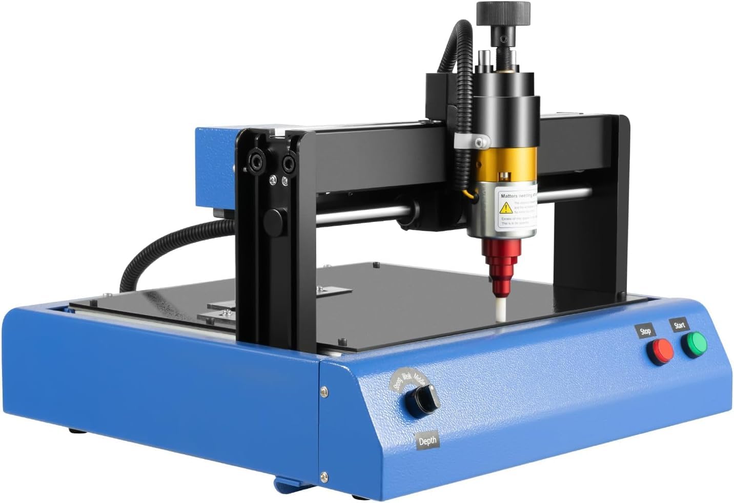Elektrischer Tischgravierer und -marker (400 W) für Metall- und Hartplastikschilder, Gravurtiefe 0,05–1 mm, 2 Zoll