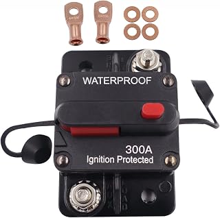 300 Amp Waterproof Circuit Breaker,with Manual Reset,12V-48V DC, for Car Marine Trolling Motors Boat ATV Manual Power Protect and Automotive Marine Boat Audio System Protection