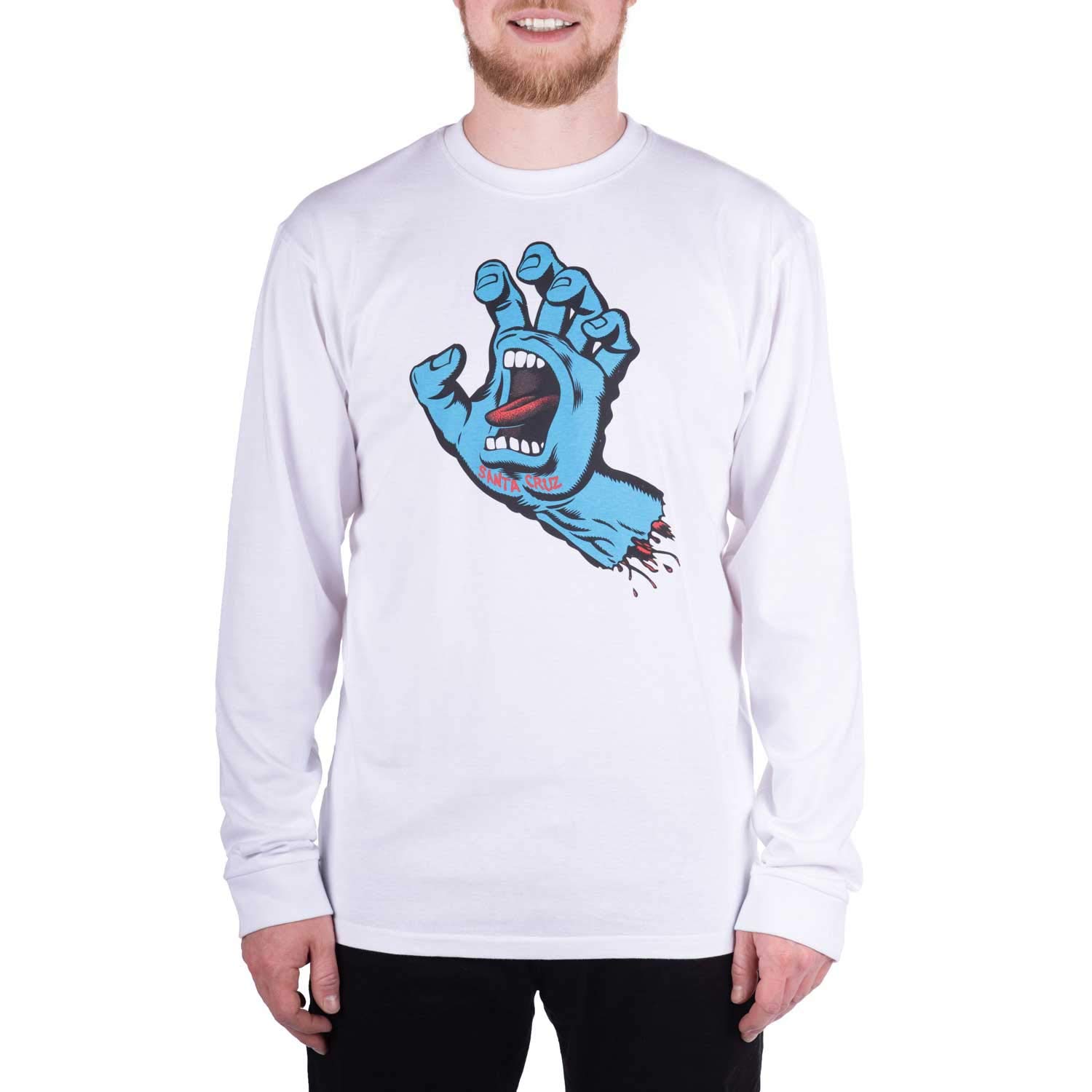 Long Sleeve T-Shirt – Screaming Hand white/blue size: L (Large)